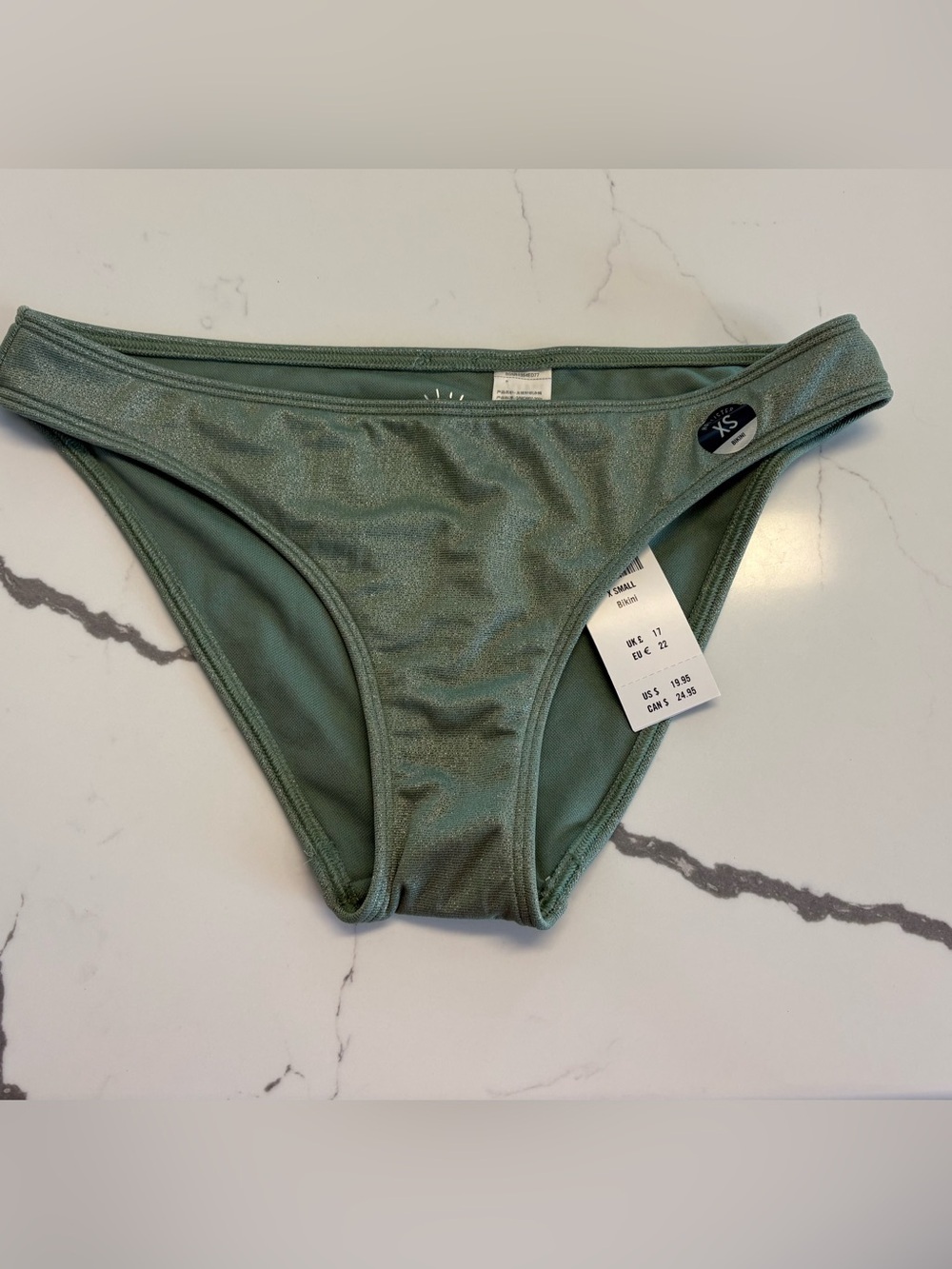 Nwt olive green xs swim bottom bikini preppy sparkly